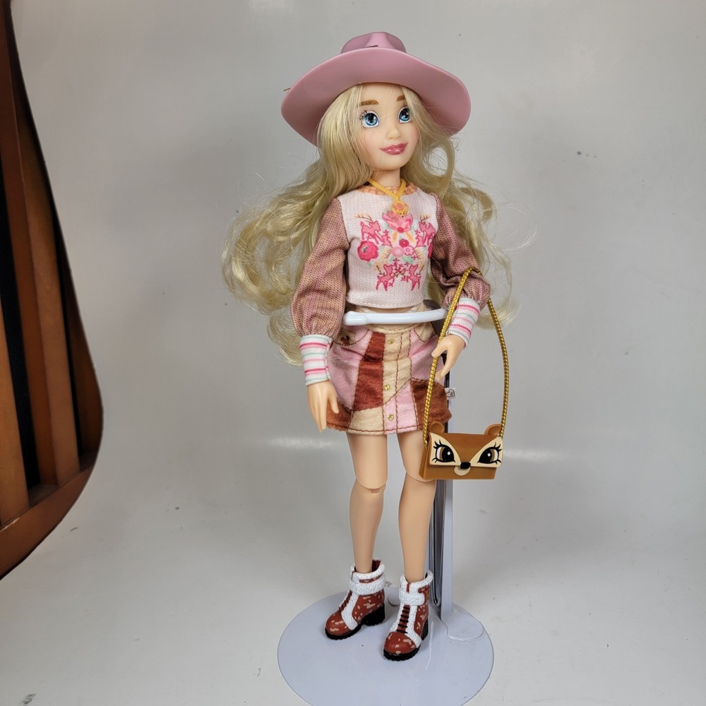 Pink Fashion Doll with Hat and Floral Sweater